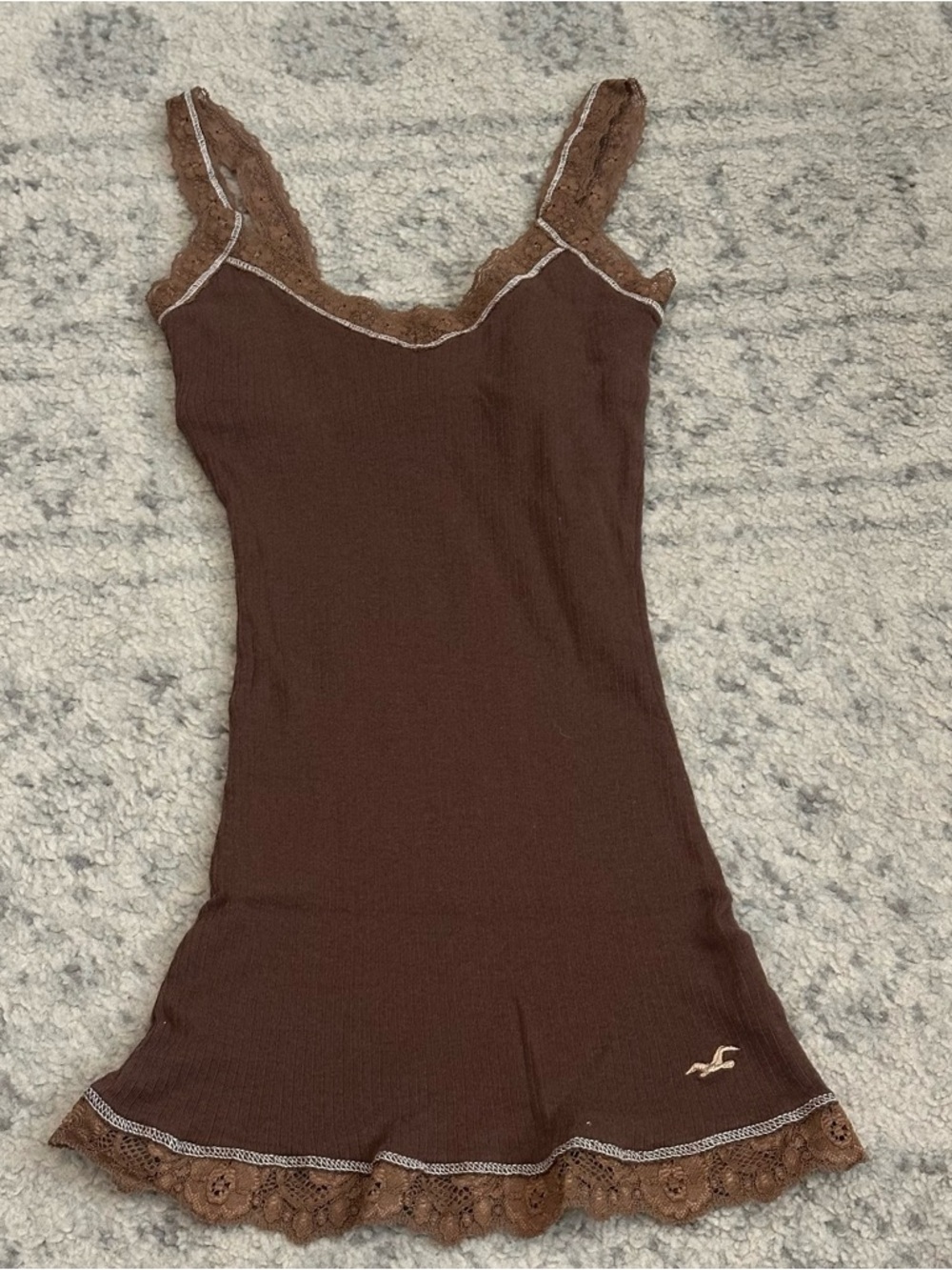Vintage Hollister Cami Tank Top XS Babydoll Lace Trim Coquette Y2K Bella Swan